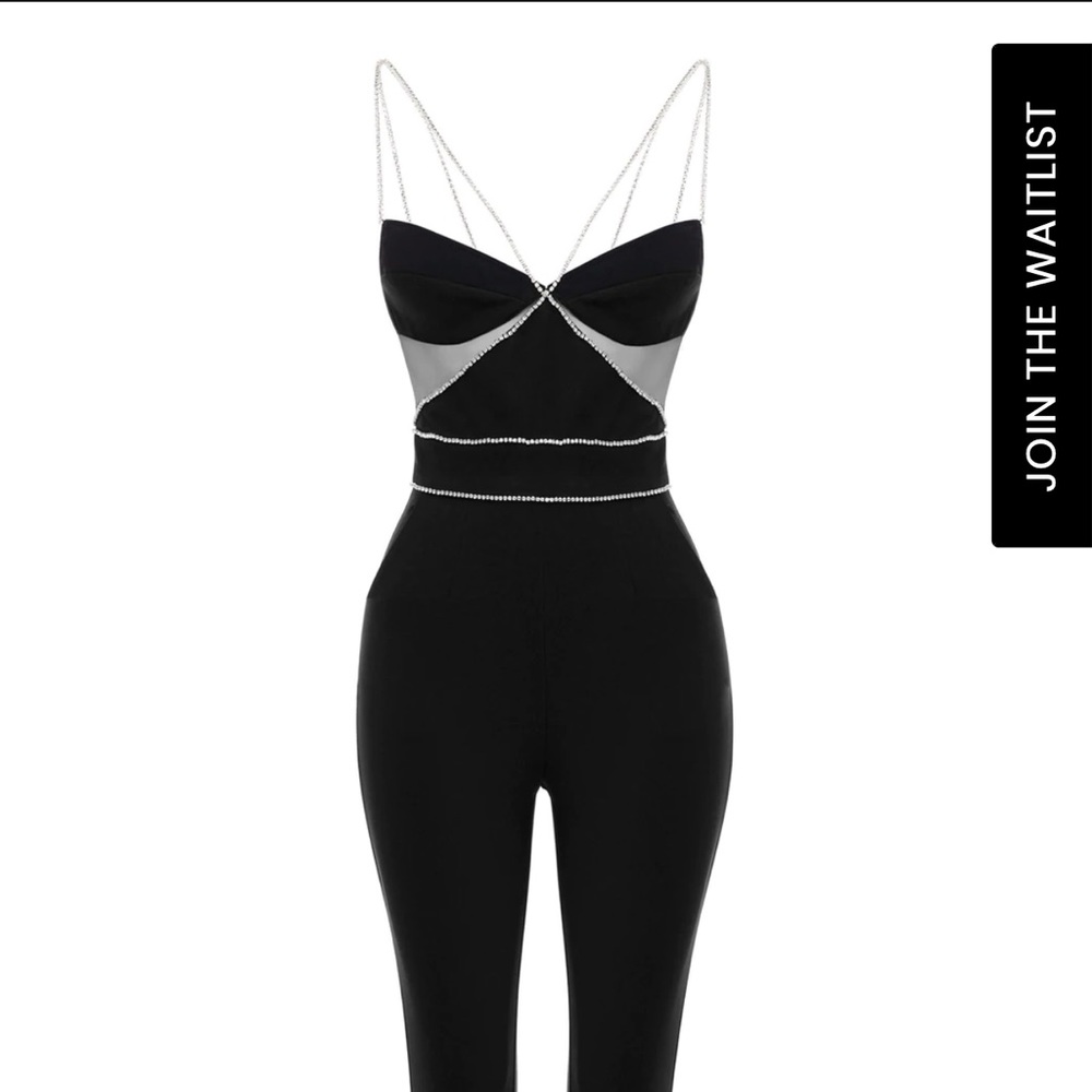 Heiress Beverly Hills DIAMANTE STRAP JUMPSUIT